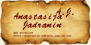 Anastasija Jadranin vizit kartica